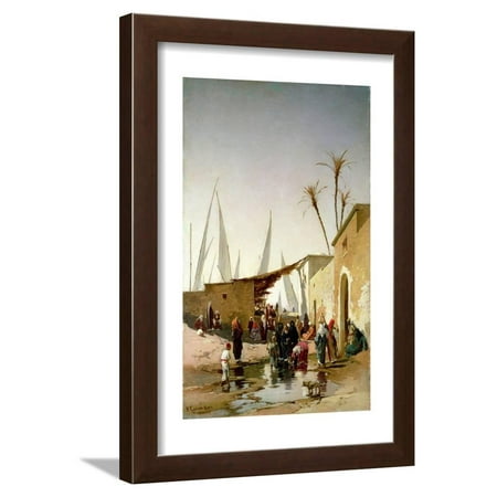 A Village by the Nile Framed Print Wall Art By Herman David Salomon Corrodi