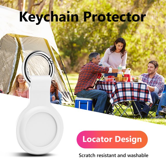 Funda protectora de silicona para Apple Airtags Locator Cover Case (Blanco)