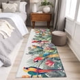thumbnail image 4 of 2'x6' Rug Runners for Hallways Kitchen, Summer Botanical Non Slip Entryway Beside Floor Carpet Runner, Watercolor Tropical Plants Birds Washable Laundry Room Bedroom Throw Rugs Mat for Family Pet, 4 of 8