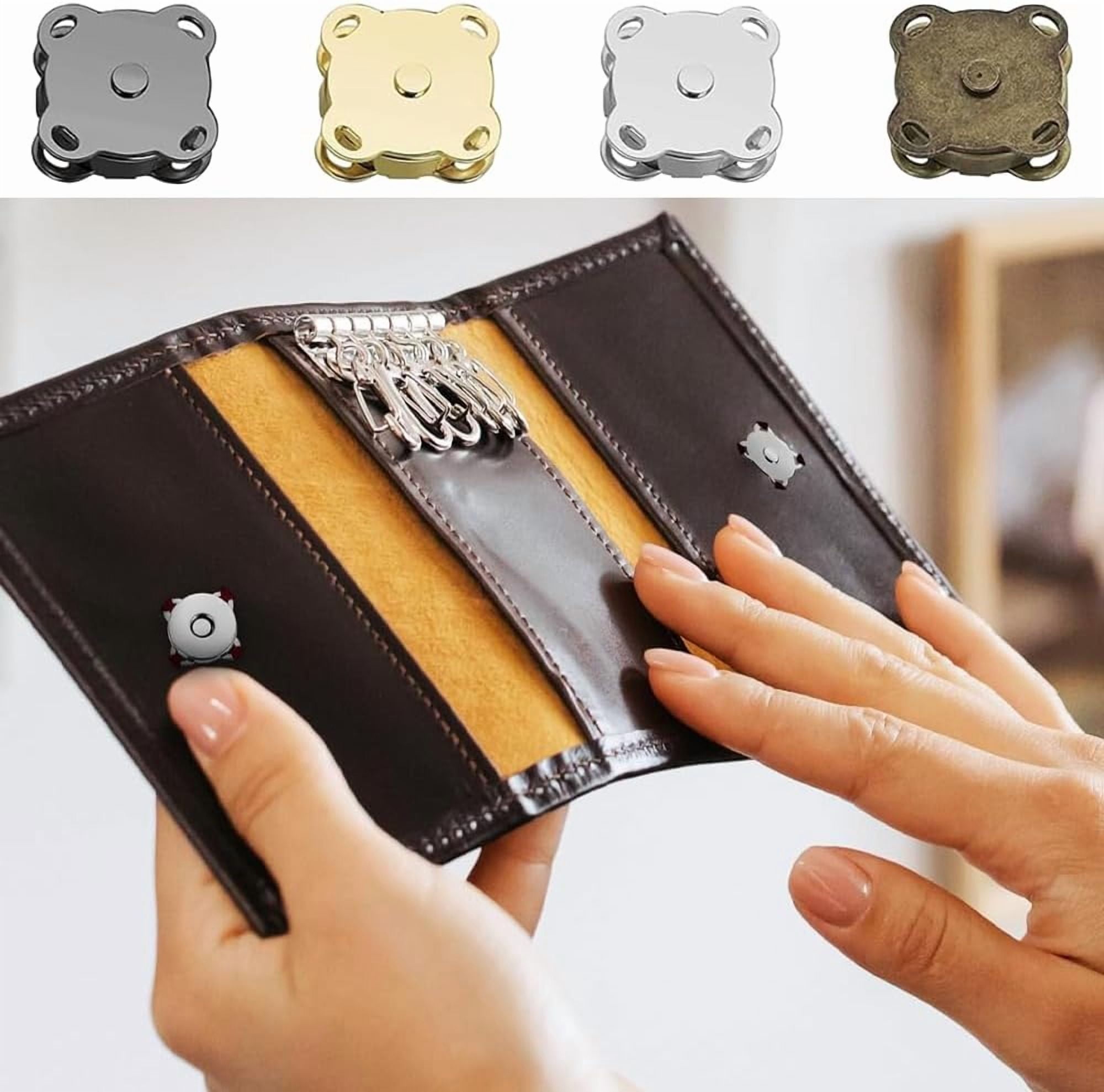 40 Sets Magnetic Snap Button, 18mm Metal Clasps Snap Buttons, Plum Shape Sewing Closures Fasteners, Magnetic Snaps for Clothes Handbag Leather Jacket DIY, 4 Colours