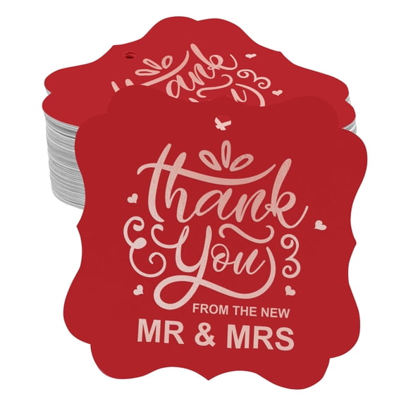 Inkdotpot Pack Of 50 Thank You From The New Wedding Paper Tags DIY Craft Bracket Shape Real Rose Gold Foil Hang Tags