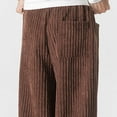 thumbnail image 6 of FDGIU Trousers Plus Velvet Men Leisure Solid Color Button Elastic Waist Draw Rope Full Length Pants Heavyweight Fleece Cargo Pants, 6 of 6
