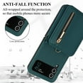 thumbnail image 2 of Allytechgroup Galaxy Z Flip 4 Wallet Case for Women Girls, Crossbody Shoulder Strap RFID Blocking Shockproof Cards Slots PU Leather Case Cover, Green, 2 of 7