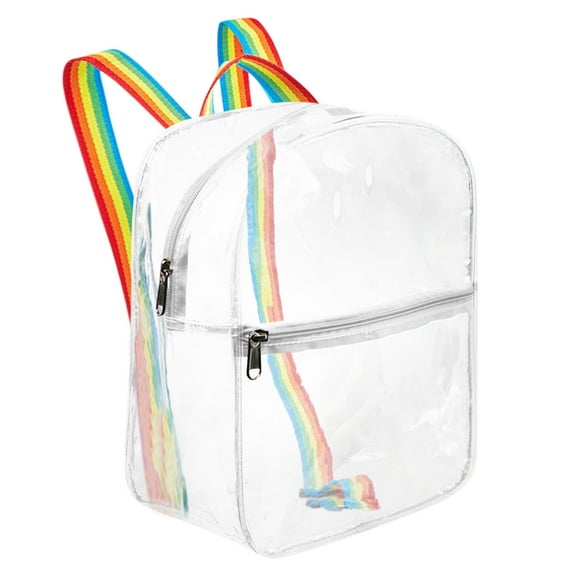 100Fens Mini Clear Backpack Heavy Duty Transparent Backpack Set See Through Bookbags Durable Backpacks for College, Security