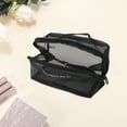 thumbnail image 3 of 1 Pc Large Capacity Makeup Bag for Vacation Black Mesh Fabric, 3 of 6