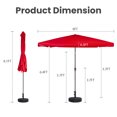 thumbnail image 2 of JUSTLET 9 FT Outdoor Patio Umbrella with Crank Sysytem and 8 Sturdy Ribs, Round Umbrella for Garden, Poolside, Deck and Backyard, Beige-Waterproof, UV-Resistant, and Adjustable,Red, 2 of 8