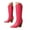 Hot Pink, variant on Studded Cowboy Boots for Women Stacked High Heel Mid Calf Boots Pointy Toe Booties
