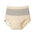 thumbnail image 3 of Kmdttou Period Underwear for Women Sexy Lace High Cut Panties Comfort Bikini Panty Stretch Underpants Breathable Ladies Briefs (Available in Plus Size) Beige-S, 3 of 4