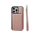 thumbnail image 2 of Allytechgroup for iPhone 14 Plus Wallet Case Card Holder, PU Leather Phone Case Women Men Protective Cover Wrist Strap Zipper Credit Card Slots For iPhone 14 Plus, Rosegold, 2 of 12