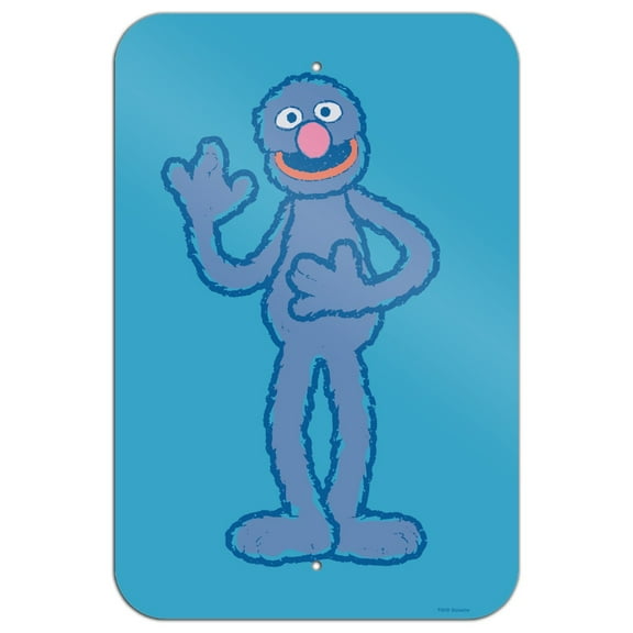 Sesame Street Grover Distressed Home Business Office Sign
