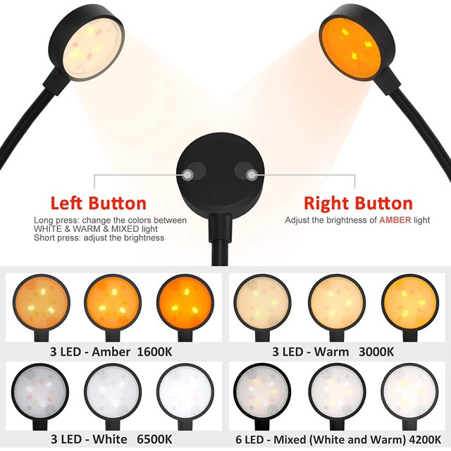 Lámpara de lectura recargable de 9 LED, lámpara de lectura de 12 niveles de brillo, Clip de lámpara de Clip para libros, lectores electrónicos, Kindle, lectura en la cama Adepaton YQ-0556