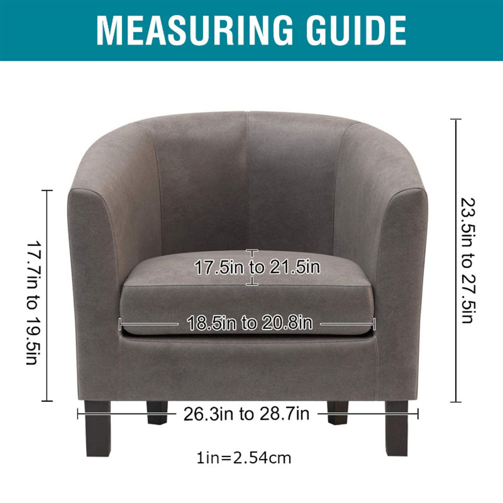 Stretch Club Chair Slipcover Tub Chair Covers, 1 Piece Armchair Covers Jacquard Sofa Slipcover Armchair Covers Furniture Protector Tub Chair Slipcover For Tub Chair-Light gray