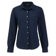 thumbnail image 2 of Women's Cutter & Buck Navy San Francisco 49ers Americana Advantage Eco Soft Pique Tri-Blend Long Sleeve Button-Up Shirt, 2 of 3