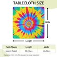 thumbnail image 2 of Colorful Rainbow Tie Dye Spiral Pattern Square Fitted Tablecloth with Elastic Edge,Square Table Cover,Washable Elastic Table Cover for Home Kitchen Party Decor 34"x34", 2 of 6
