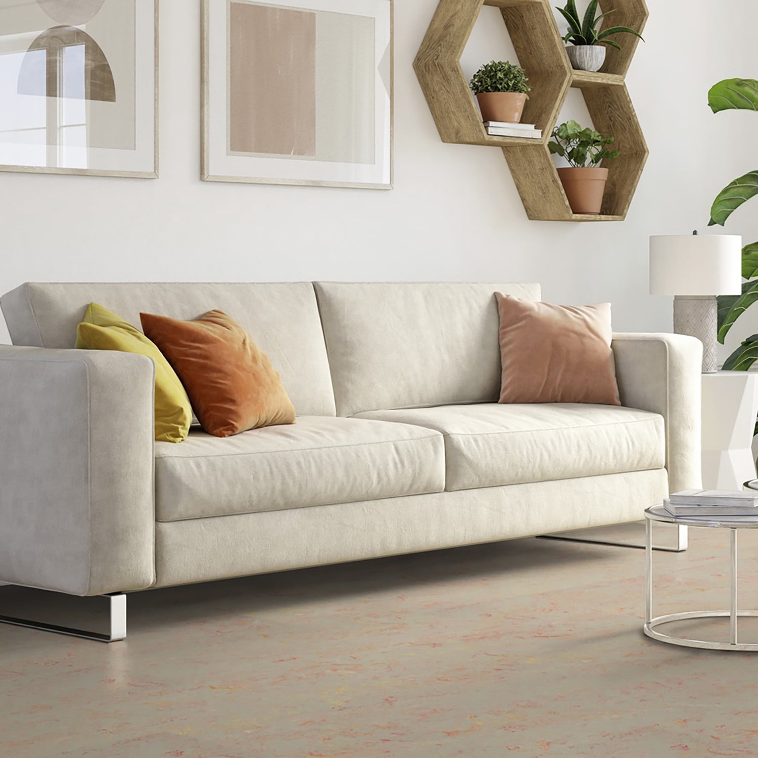 Forbo Flooring Marmoleum Cinch Loc Seal 11.81" x 11.81" Laminate Square in Fruit Punch 6.78 Sq ft