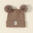 thumbnail image 2 of NOEGOEU Baby Beanie Toddler Infant Winter Knitted Hats Kids Soft Warm Pom Pom Cap for Boys Girls (Khaki,0-36 Months), 2 of 7