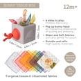 thumbnail image 5 of Taf Toys Baby Tissue Box Toy Silicone Baby Toys 6-12 Months Montessori Toys Sensory Activity & 10 Tissues for Fine Motor Development soft Interactive Silicone Learning cube for 1 Year Old Toddlers, 5 of 10