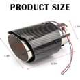 thumbnail image 2 of HUGFEGWE Car Exhaust Muffler Tip Tail Pipe with Led Automobile Exhaust Muffler Tip Carbon Fiber Racing Light 2.5" Inlet-Straight Style Blue Flame CA919-123637, 2 of 9