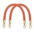 thumbnail image 1 of 2Pcs Manijas de bolso de cuero PU, Correa de bolso trenzada corta de 35cm/14" de repuesto con hebilla, correas de bolso de cuero para hacer DIY en bolsas de crochet de axila, Naranja, 1 of 6