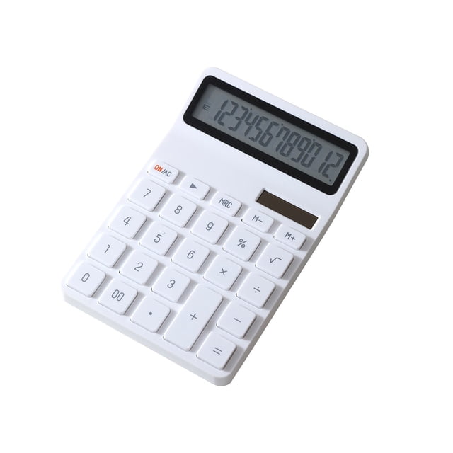Btomtd Solar Energy Campus Dopamine Color Calculator Large Screen 12 Digit Display Office Finance Portable Calculator For Elementary School Students, White