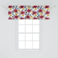 thumbnail image 2 of Ambesonne Floral Window Valance with Rod Pocket, Flowers Colorful Art Nature, 54" x 12", Pale Orange and Dark Coral, 2 of 2