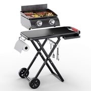 2-Burner Portable Propane Gas Griddle – 20,000 BTU Flat Top Grill for Outdoor Cooking, Camping, Tailgating, and Backyard BBQs