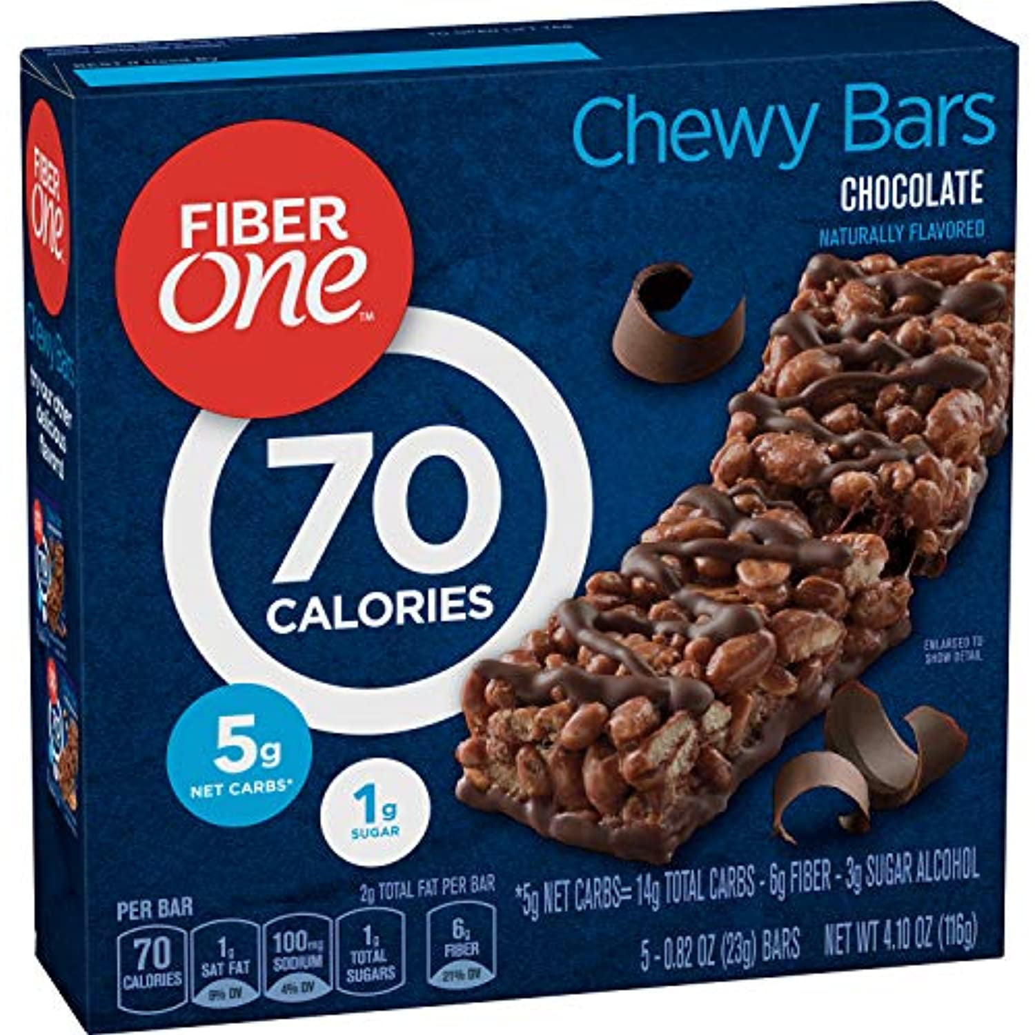 Fiber One 70 Calorie Chocolate Bars, Snack, 4.1 Ounce (Pack Of 1