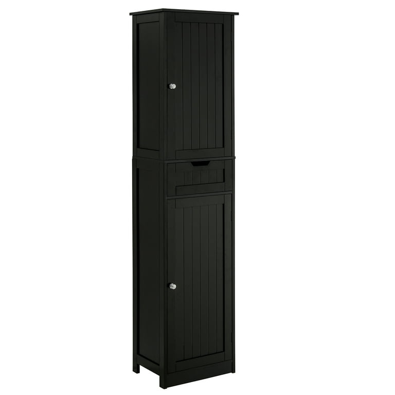 FANGSUM Black Bathroom Storage Cabinet with 1 Large Drawer & Adjustable  Shelves, Freestanding Bathroom Cabinet for Bathroom, Entryway, Living Room,  Black 
