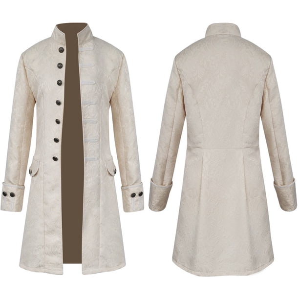 Hombres Victoria Edwardian Steampunk Trench Coat Frock Outwear Vintage Prince Overcoat Medieval Renaissance Jacket Cosplay CostumeMcosplay cotsume Gao Jinjia LED