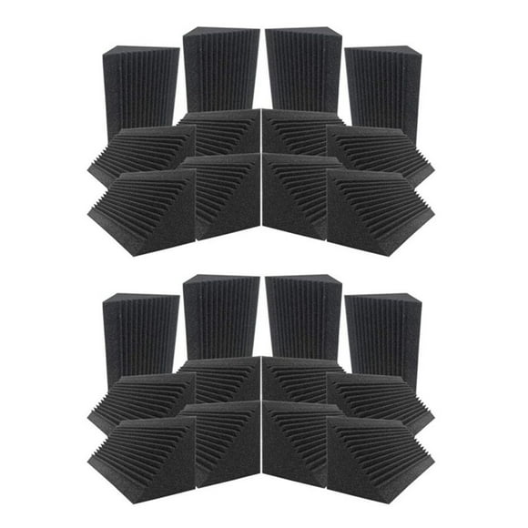 24 Pcs Sound-Absorbing Foam Board,Bass Trap Wedge-Shape Brick,Sound-Absorbing Foam Sound Insulation Treatment