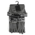 thumbnail image 2 of Women's Charcoal Solid Fleece 3-Piece gloves scarf Hat Winter Set, 2 Pack, 2 of 5