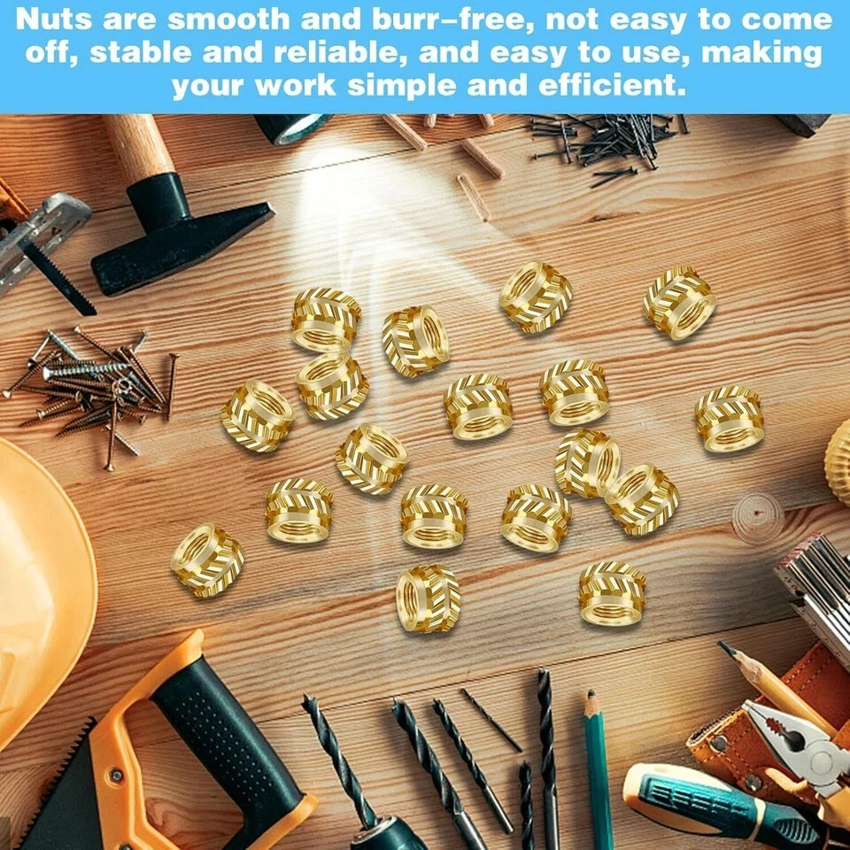 CIRCLE- 100Pcs M3 Threaded Insert, Heat Set Inserts Brass Nuts