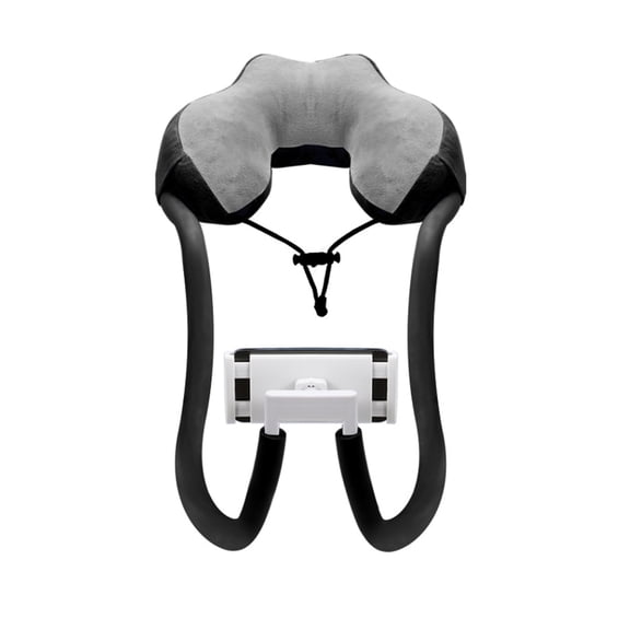 GJX Neck Pillow Phone Holder,Lazy Gooseneck Cell Phone Stand with 360 Clips,Universal Mobile Phone Tablet Stand for Iphone 14/14 Pro Max/13(Black)Phone Neck Holder
