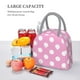thumbnail image 5 of Fotbe Pink And White Polka Dot Bolsa de Almuerzo con Estampado, Lonchera Aislada, Contenedor de Comida Reutilizable Tipo Cooler a Prueba de Fugas, 5 of 6