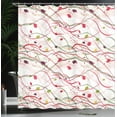 thumbnail image 4 of Ambesonne Pink Shower Curtain, Branch Leaves Spring Art, 69"Wx84"L, Red Green, 4 of 5