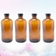 thumbnail image 2 of 4 botellas Boston redondas de vidrio rellenables de 30 ml, color ámbar y marrón, con tapa de baquelita negra., 2 of 7