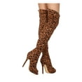 thumbnail image 3 of New Women Liliana Opus-1A Faux Suede Thigh High Peep Toe Lace Up Stiletto Boot, 3 of 3