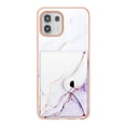 thumbnail image 2 of For Motorola Moto Edge 20 Lite Marble Patterned Case with Card Holder, Back Folio Kickstand PU Leather + Soft Crystal Bumper Edge, Magnetic Clasp Back Cover For Motorola Moto Edge 20 Lite,Lightpurple, 2 of 6