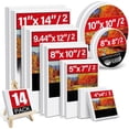 thumbnail image 4 of 14-Pack Stretched Canvases for Painting, Mixed Sizes (11x14, 9.44x12, 8x10, 5x7, 4x4, Round 8x8 & 10x10), Pre-Primed Blank Canvas for Acrylic, Oil & Art Projects for Beginners & Artists, 4 of 4