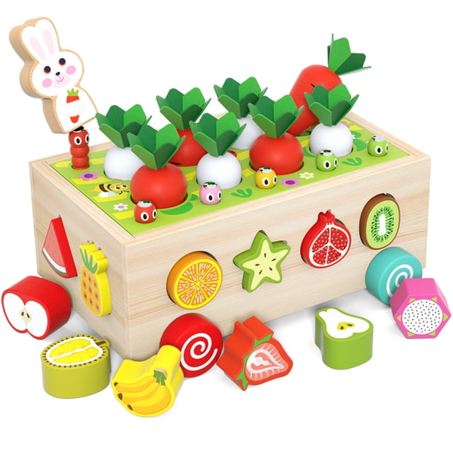 Juguetes educativos de madera Montessori para niños pequeños para bebés, niños y niñas de 2 a 3 años, juguetes de clasificación de formas, regalos para niños de 2 a 4 años, juego de habilidades motor JAMW Sencillez