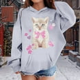 thumbnail image 4 of WOYY Hoodies for Girls Cute Cat Print Hooded Sweatshirt Casual Pullover Hoodie, Sizes 2-13, 4 of 4