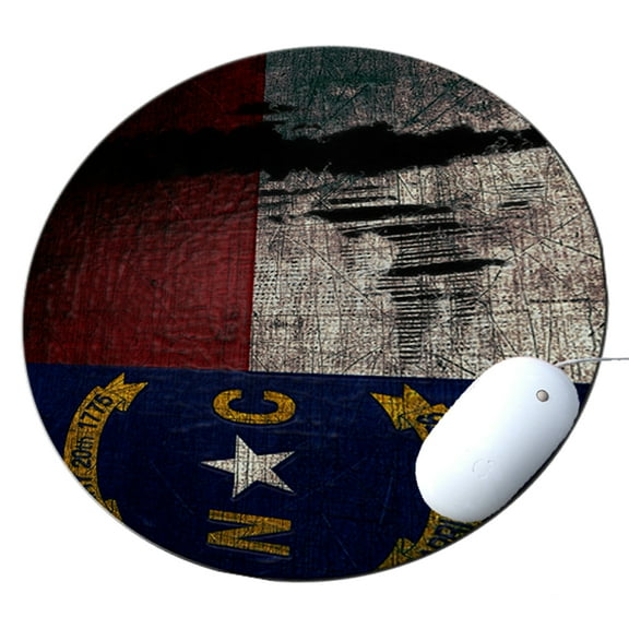 KuzmarK Round Mousepad / Hot Pad / Trivet - North Carolina