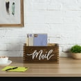 thumbnail image 2 of MyGift 11.5 inch Dark Brown Wood Tabletop Mail Holder Rustic Box, 2 of 3