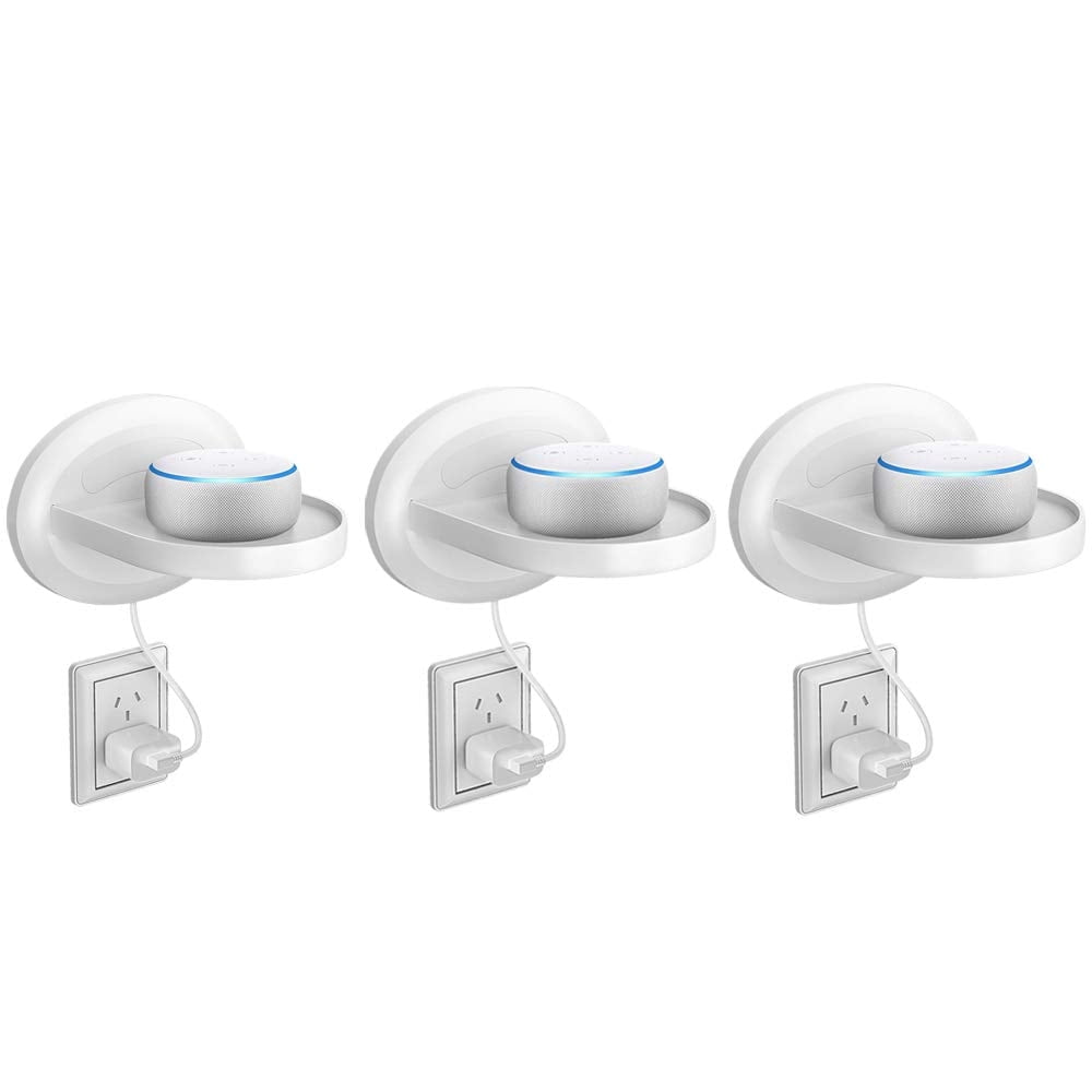 Deco Gear Wall Mount Shelf Stand for Google Home, Smart Speaker & IP cam (White)(3 Pack)