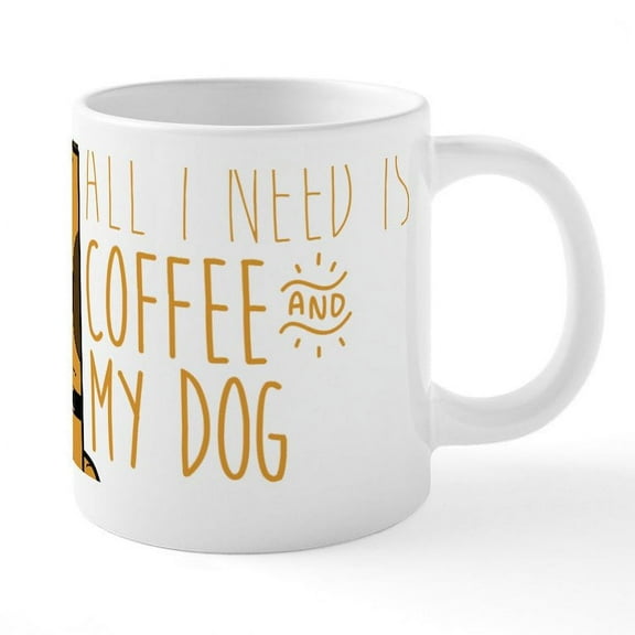 CafePress - All I Need Is Coffee And My Dog Dark Mugs - 20 Oz White Ceramic Mega Mug