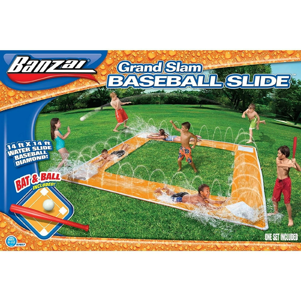Spring and Summer Toys Banzai Grand Slam Baseball Water Slide Walmart