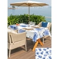 thumbnail image 5 of Outdoor Tablecloth with Umbrella Hole for Patio/Picnic/Party/Camping, Blue Spring Floral Waterproof Table Cloth Rectangle Table Cover Washable, Elegant Flowers Summer Botanical (52"x 70"), 5 of 8