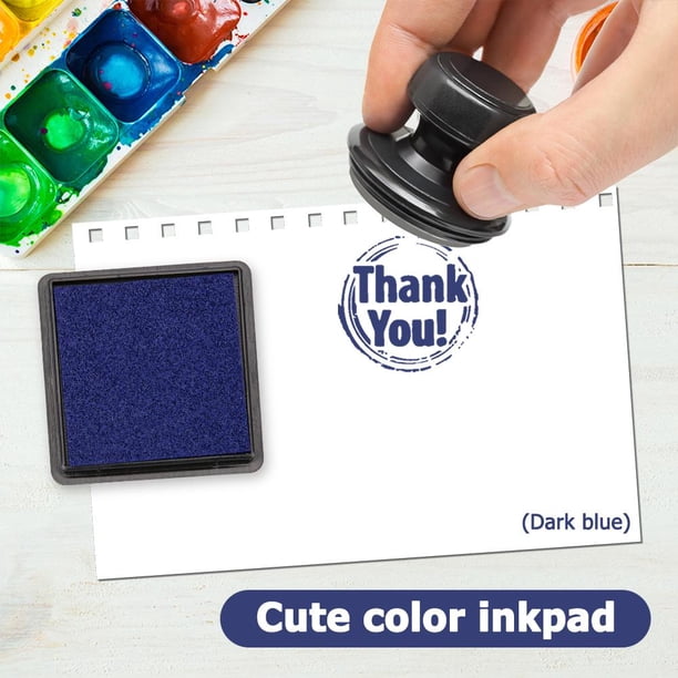 Almohadilla de tinta cuadrada para huellas dactilares para tarjetas de álbumes de recortes, sellos para manualidades de papel (azul)