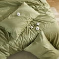 thumbnail image 6 of 100% Cotton Comforter Set – Avocado Green, Linen-Like Texture, Super Soft & Breathable Lightweight Bedding Set, 3-Piece Durable Percale Comforter for All Seasons, 6 of 7