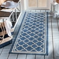 thumbnail image 3 of SAFAVIEH Courtyard Alina Geometric Quatrefoil Indoor/Outdoor Runner Rug, Navy/Beige, 2'3" x 16', 3 of 9